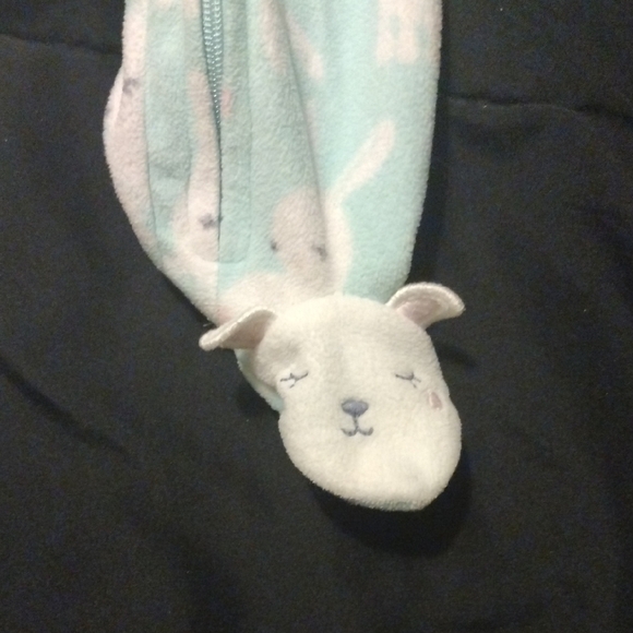 Child of Mine Blue and White Footies One Piece - Picture 2 of 4